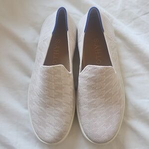 Rothys Houndstooth Ivory Beige Original Slip-On Sneaker Size 7